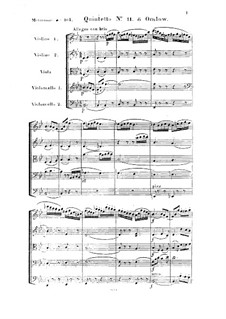 String Quintet No.11 in B Flat Major, Op.33: Full score by Georges Onslow