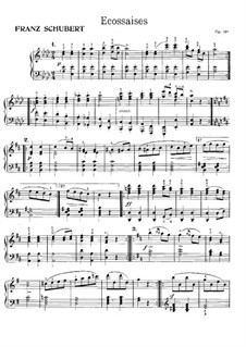 Twelve Walzer, Seventeen Ländler and Nine Ecossaises, D.145 Op.18: Écossaise No.1 by Franz Schubert