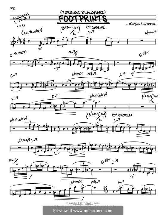 Footprints: Melody line by Wayne Shorter