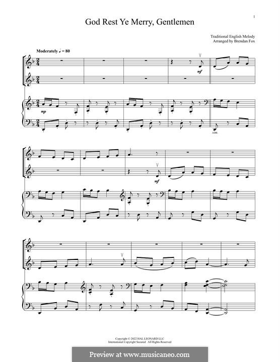 Instrumental version: For two violins and piano by folklore