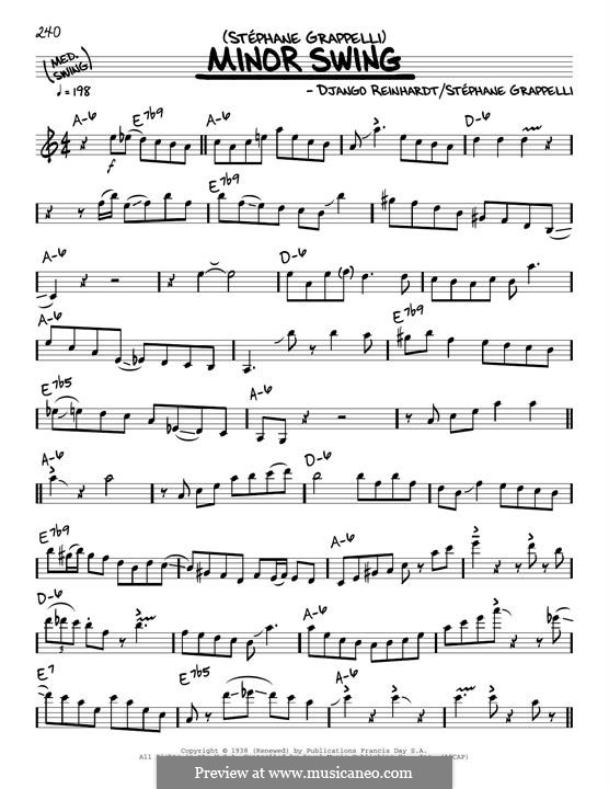 Minor Swing: Melody line by Django Reinhardt