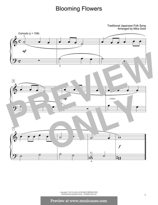 Blooming Flowers by folklore sheet music on MusicaNeo