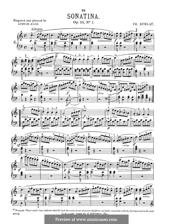 Six Sonatinas, Op.55: Sonatina No.1 by Friedrich Kuhlau