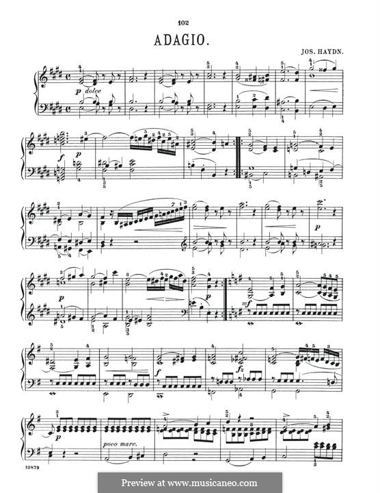 Adagio in E Major: For piano by Joseph Haydn