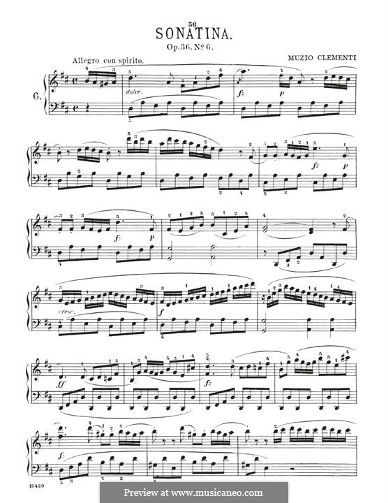 Sonatina No.6: For piano by Muzio Clementi