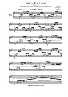 Piano Suite No.19 in C minor, HWV 445: Piano Suite No.19 in C minor by Georg Friedrich Händel
