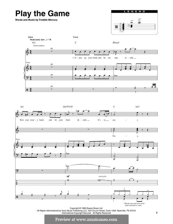 PLAY THE GAME Queen Sheet music