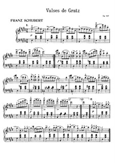 Twelve Graz Waltzes, D.924 Op.91: For piano by Franz Schubert