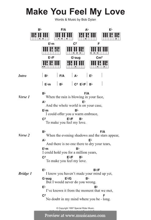 Make You Feel My Love: For piano by Bob Dylan