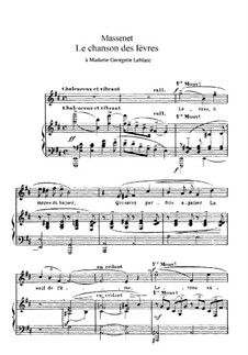 La chanson des lèvres: In D Major by Jules Massenet