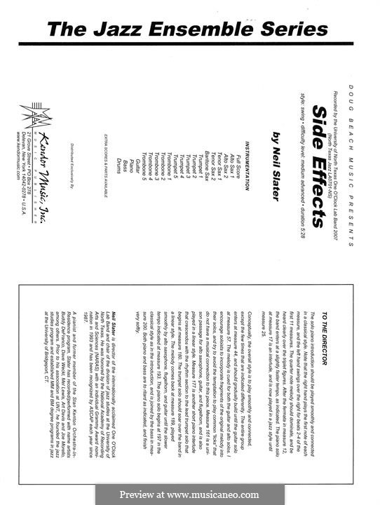 Side Effects: Full Score by Neil Slater