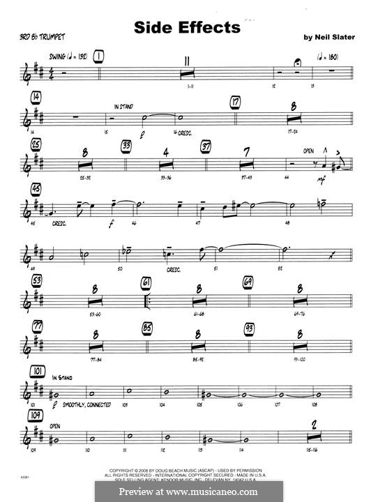 Side Effects: 3rd Bb Trumpet part by Neil Slater