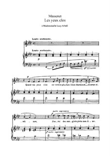 Les yeux clos: In F Minor by Jules Massenet