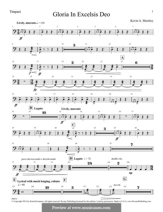 Gloria in Excelsis Deo: Timpani part by Kevin A. Memley