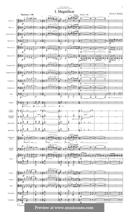 Magnificat (Full Orchestra): Full Score by Kevin A. Memley