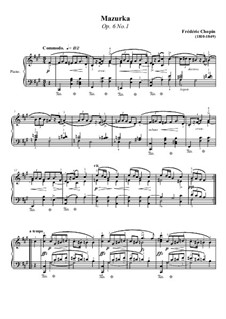 Mazurkas, Op.6: No.1 in F Sharp Minor by Frédéric Chopin