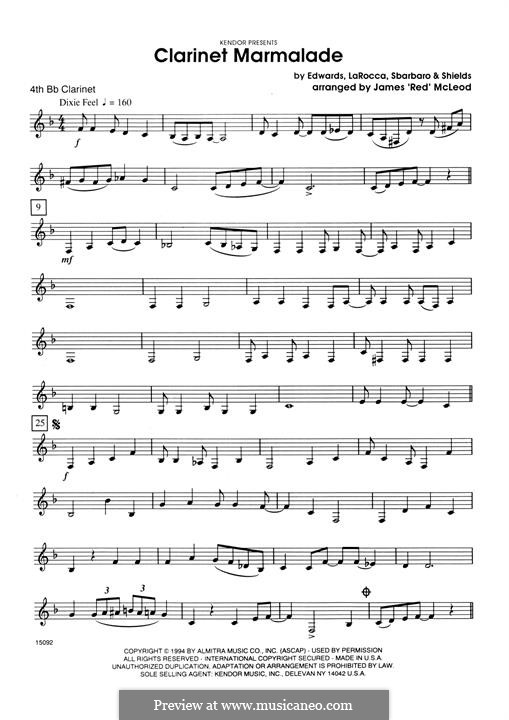 Clarinet Marmalade: 4th Bb Clarinet part by D.J. LaRocca