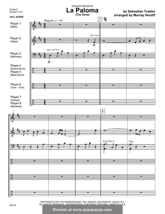 La Paloma (The Dove): Full Score (Murray Houllif) by Sebastián Yradier