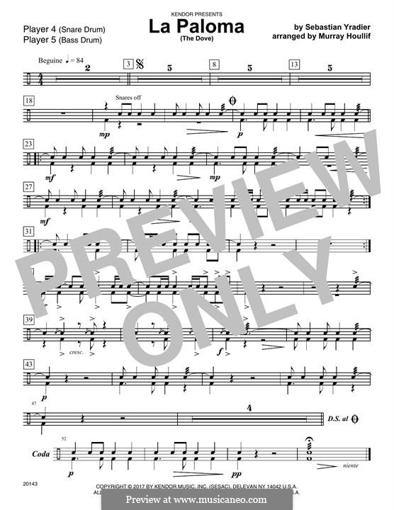 La Paloma (The Dove): Percussion 4 (Murray Houllif) by Sebastián Yradier