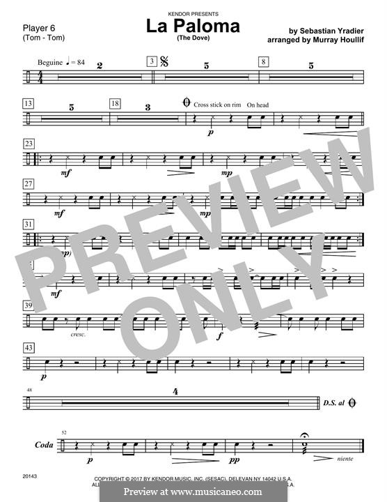 La Paloma (The Dove): Percussion 6 (Murray Houllif) by Sebastián Yradier