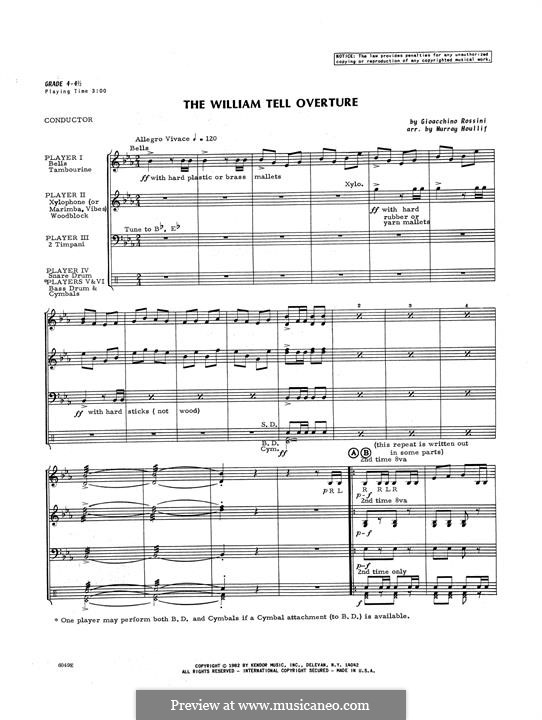 Overture (Printable Scores): Full Score (Murray Houllif) by Gioacchino Rossini