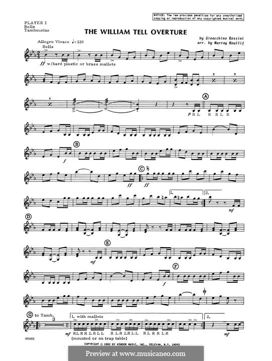 Overture (Printable Scores): Percussion 1 part by Gioacchino Rossini
