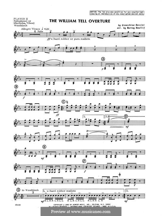 Overture (Printable Scores): Percussion 2 part by Gioacchino Rossini