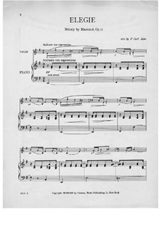Dix pièces de genre, Op.10: No.5 Mélodie (Élégie), for violin and piano by Jules Massenet