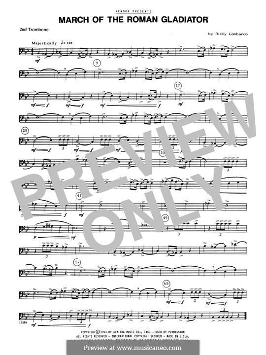 March Of The Roman: 2nd Trombone part by Ricky Lombardo