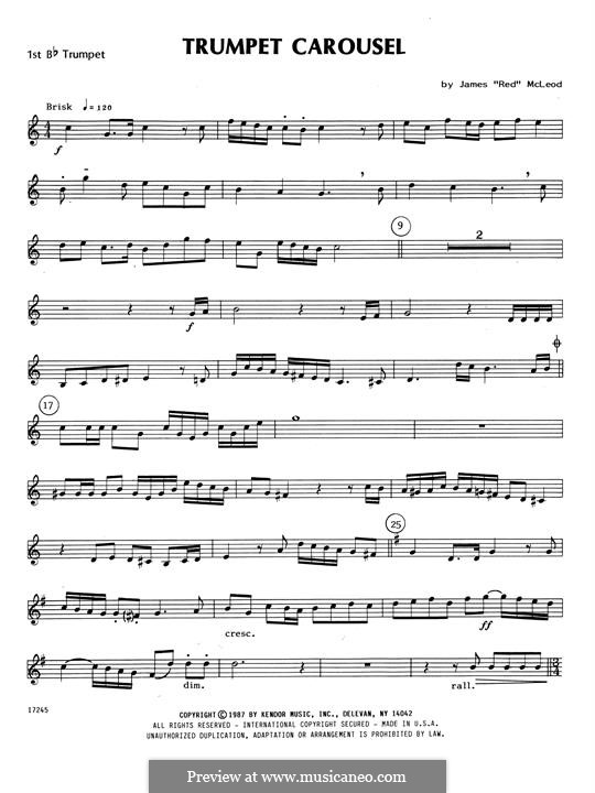Trumpet Carousel: 1st Bb Trumpet part by James 'Red' McLeod