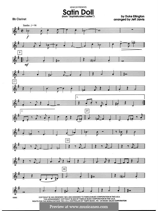 Woodwind Ensemble version: Bb Clarinet part by Duke Ellington