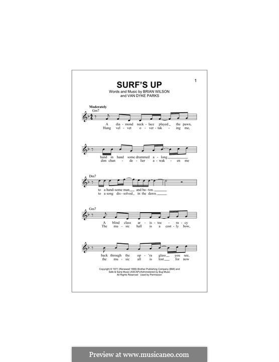 Surf's Up (The Beach Boys): For keyboard by Brian Wilson, Van Dyke Parks