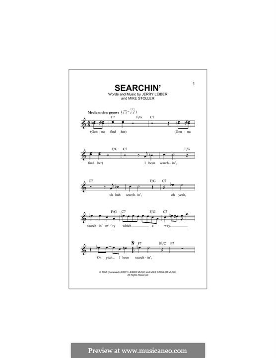 Searchin' (The Coasters): For keyboard by Jerry Leiber, Mike Stoller