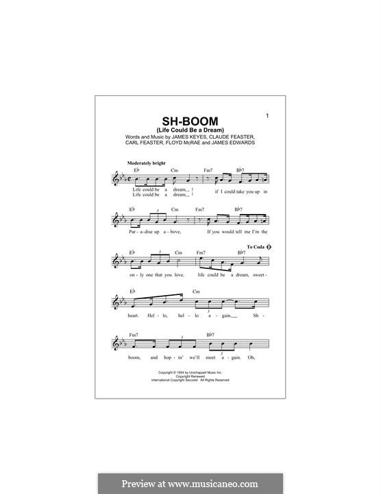 Sh-Boom (Life Could Be a Dream): For keyboard by Carl Feaster, Claude Feaster, Floyd McRae, James Edwards, James Keyes