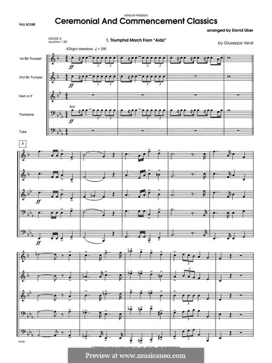 Ceremonial and Commencement Classics: For brass ensemble – full score by Giuseppe Verdi