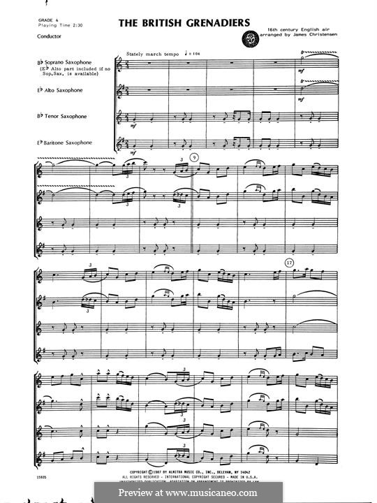 The British Grenadiers: Full Score by folklore