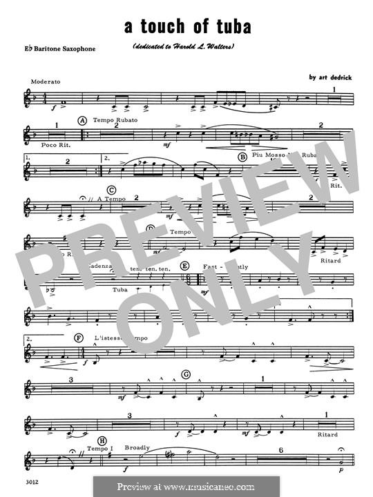 A Touch of Tuba: Eb Baritone Saxophone part by Art Dedrick