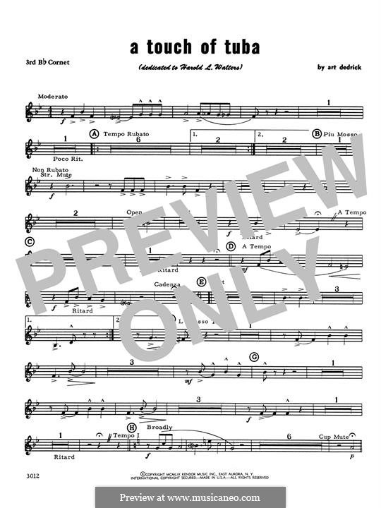 A Touch of Tuba: Bb Trumpet/Cornet 3 part by Art Dedrick