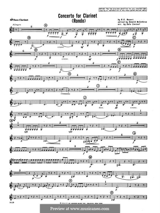 Movement 3: Bb Bass Clarinet part by Wolfgang Amadeus Mozart