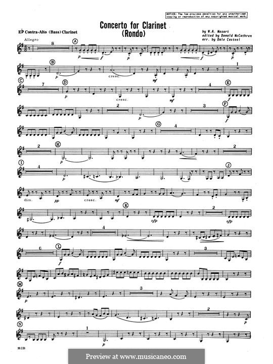 Movement 3: Eb Contra Alto Clarinet part by Wolfgang Amadeus Mozart