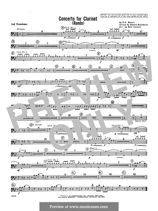 Movement 3: 2nd Trombone part by Wolfgang Amadeus Mozart