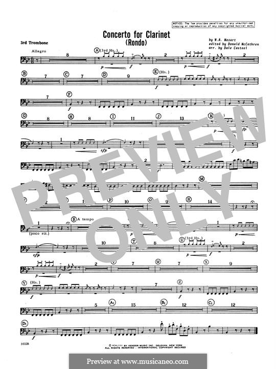 Movement 3: 3rd Trombone part by Wolfgang Amadeus Mozart