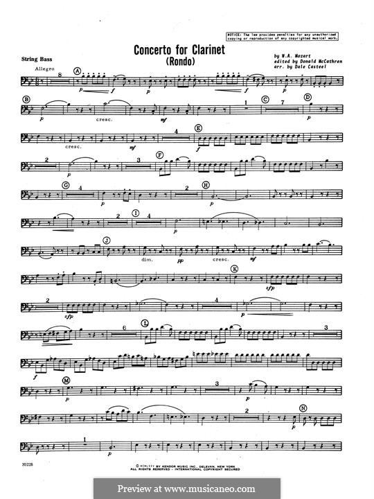 Movement 3: Bass part by Wolfgang Amadeus Mozart