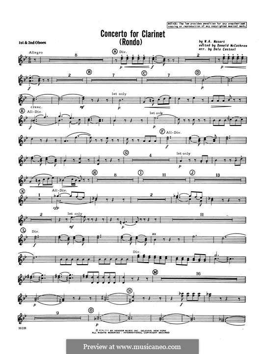 Movement 3: Oboe part by Wolfgang Amadeus Mozart