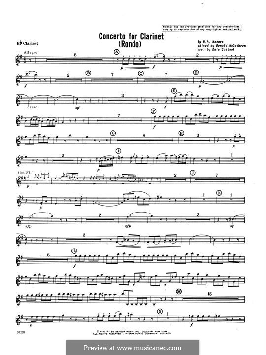 Movement 3: Eb Clarinet part by Wolfgang Amadeus Mozart