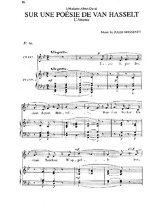 Sur une poésie de Van Hasselt: In B Flat Major by Jules Massenet
