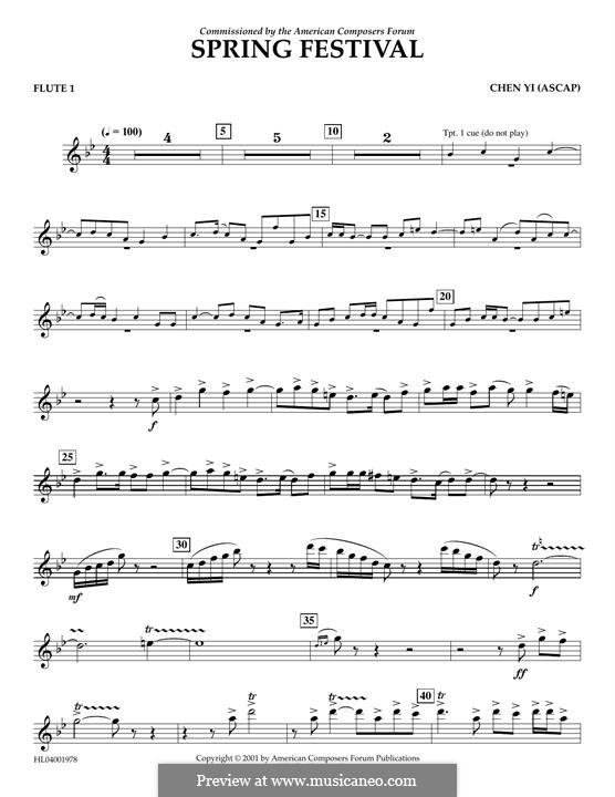 Spring Flute Array Spring Festival by C. Yi - sheet music on MusicaNeo