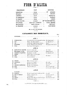 Fior d'Aliza: Arrangement for piano by Victor Massé
