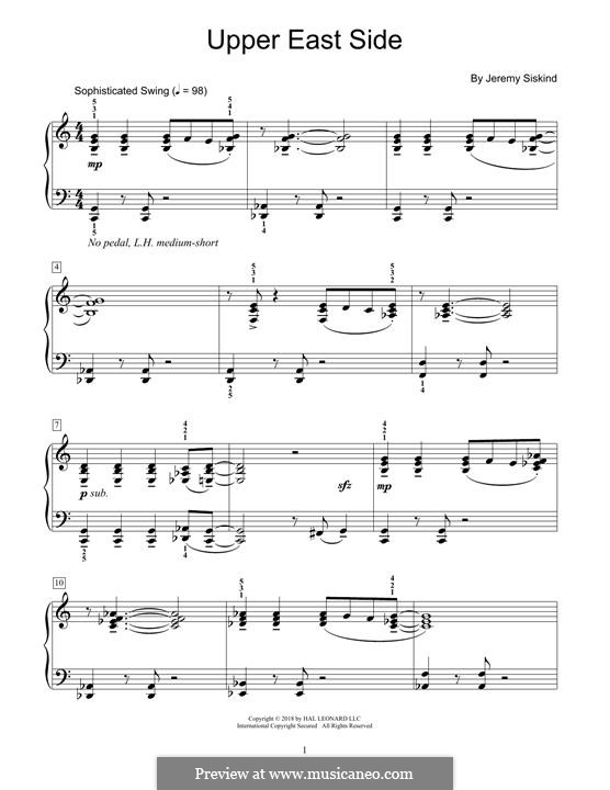 Upper East Side by J. Siskind sheet music on MusicaNeo
