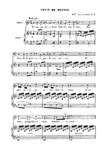 Mignon's Song (Chant de Mignon), D.321: Piano-vocal score by Franz Schubert